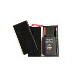 TRAVEL DOCUMENTS CARRIER HAPPY TRAVELS BLACK